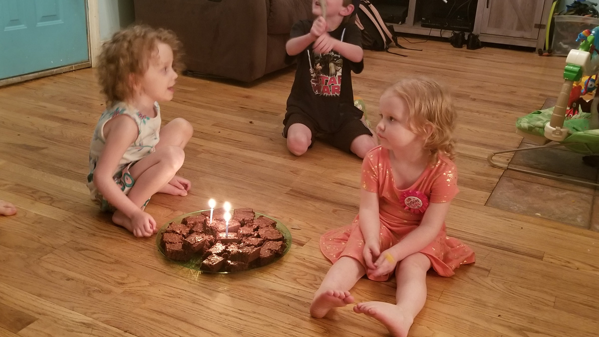 Brownies with birthday candles