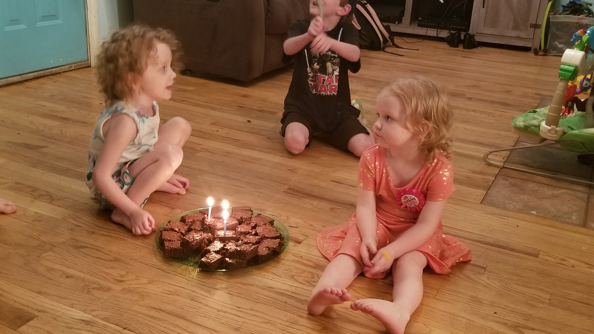 Brownies with birthday candles