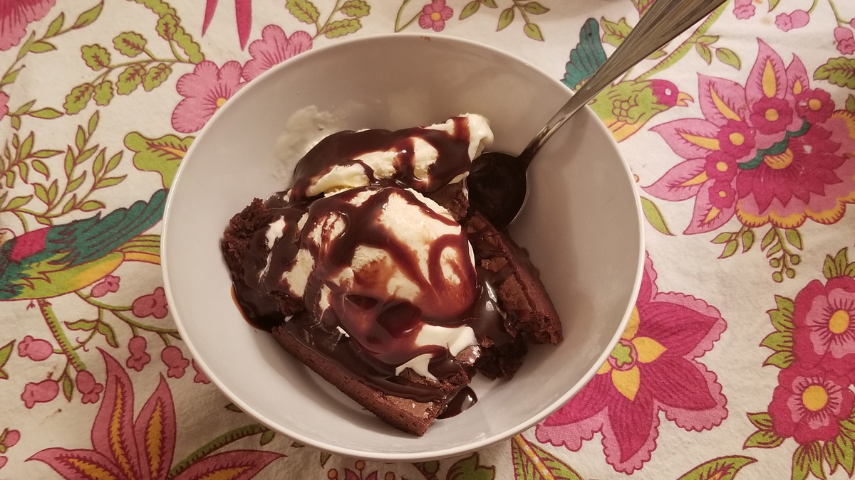 Brownies and ice cream