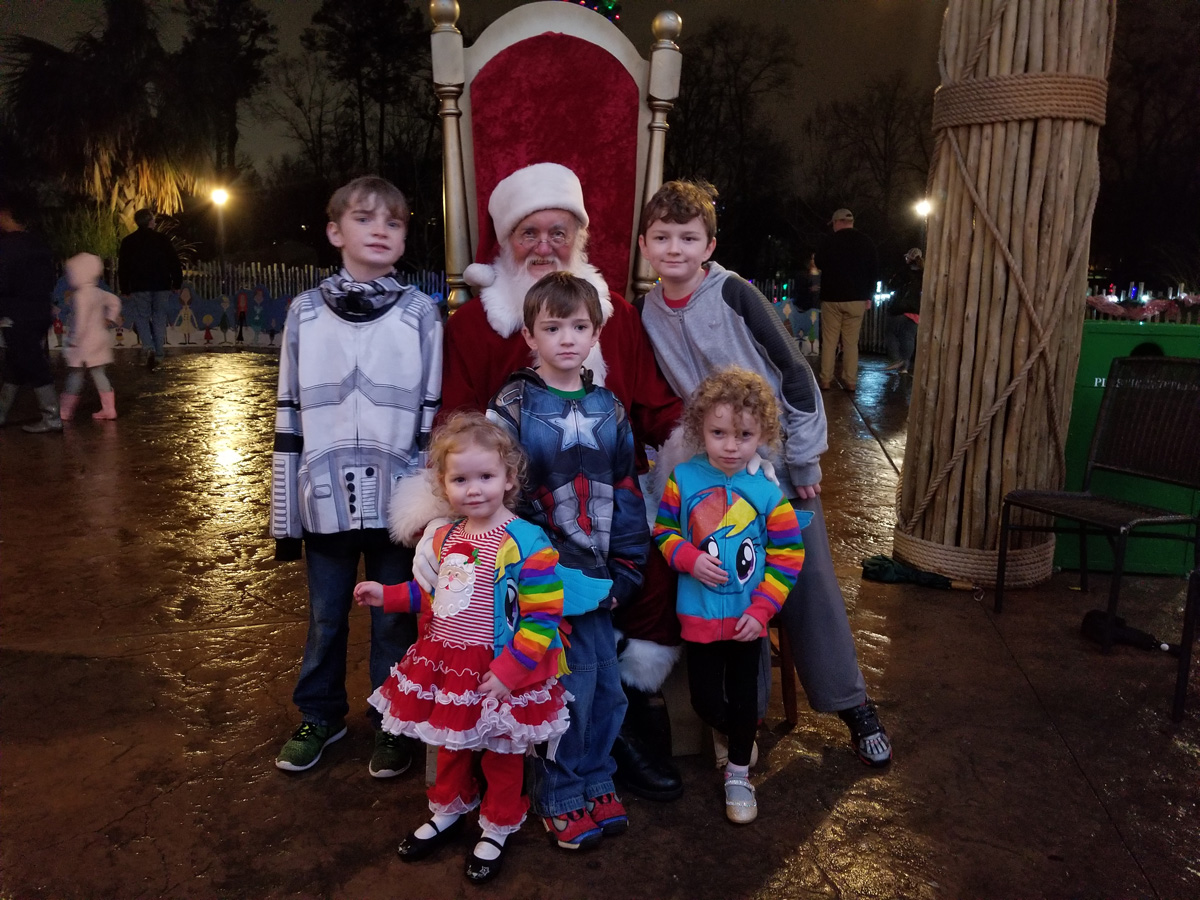 Suddeth kids with Santa Suddeth kids with Santa