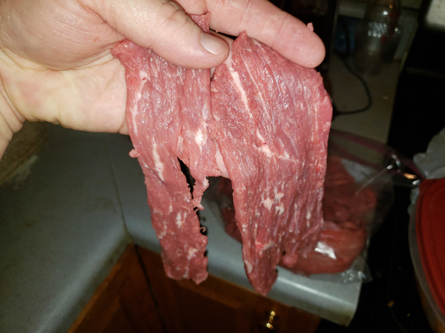 slice of meat for jerky