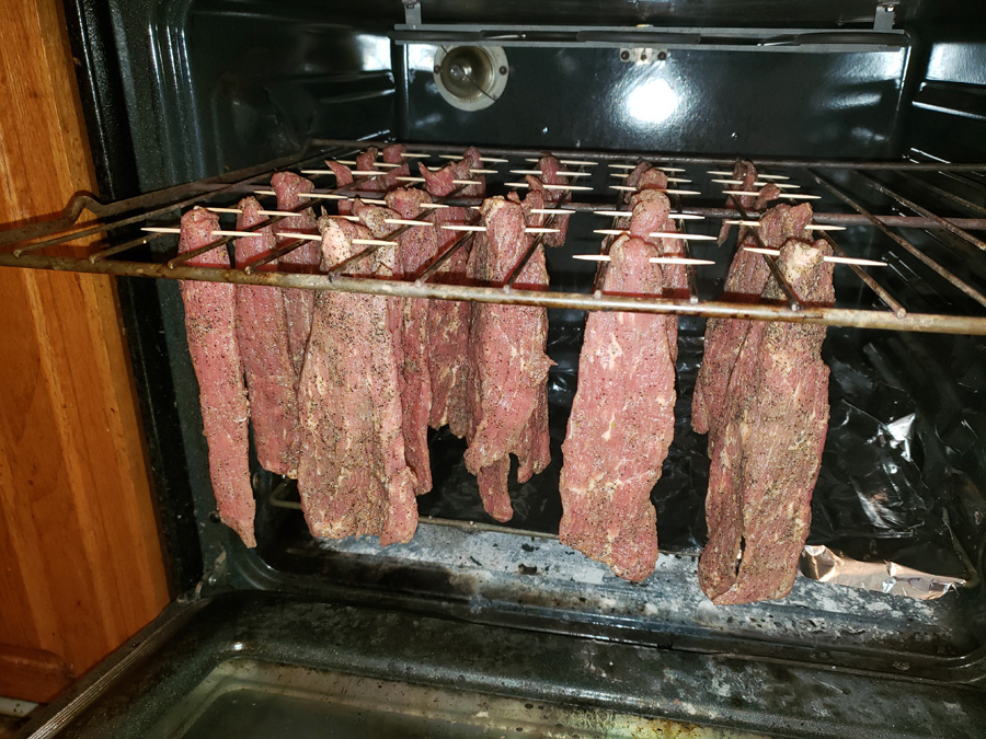 jerky on the oven rack