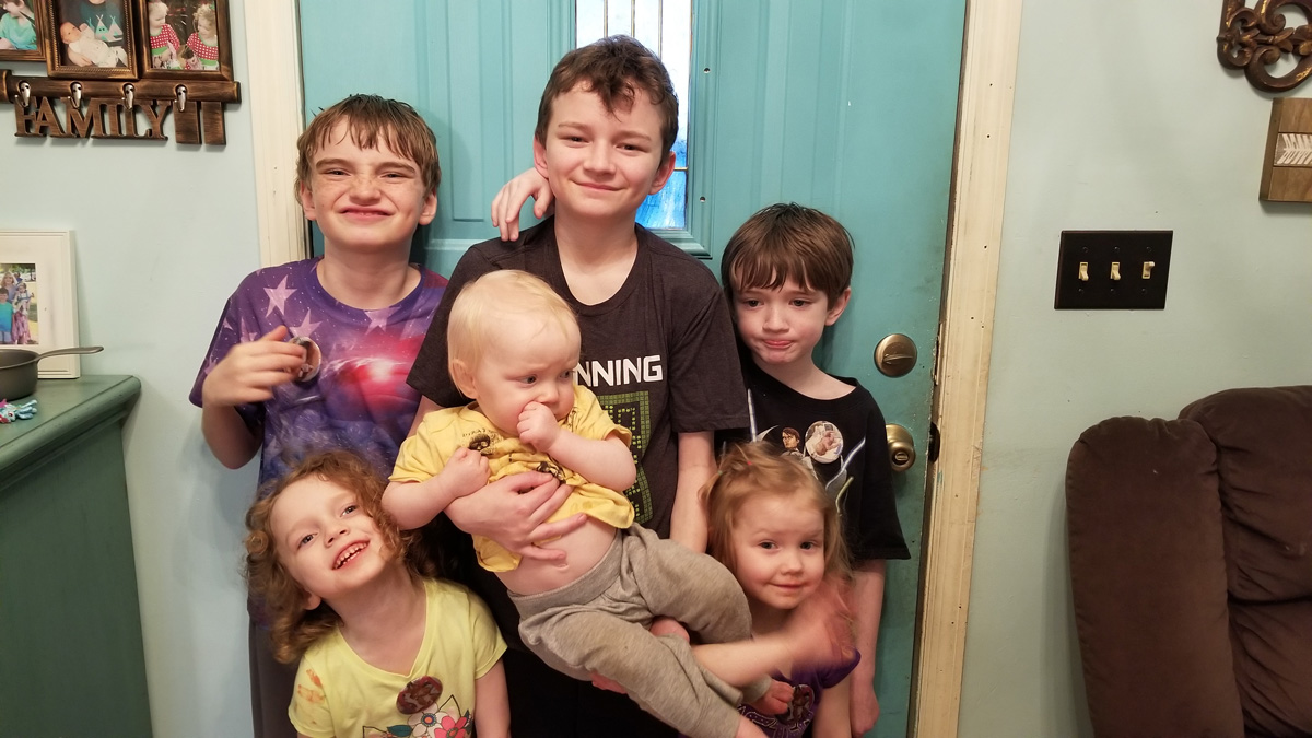 the other six kids at home