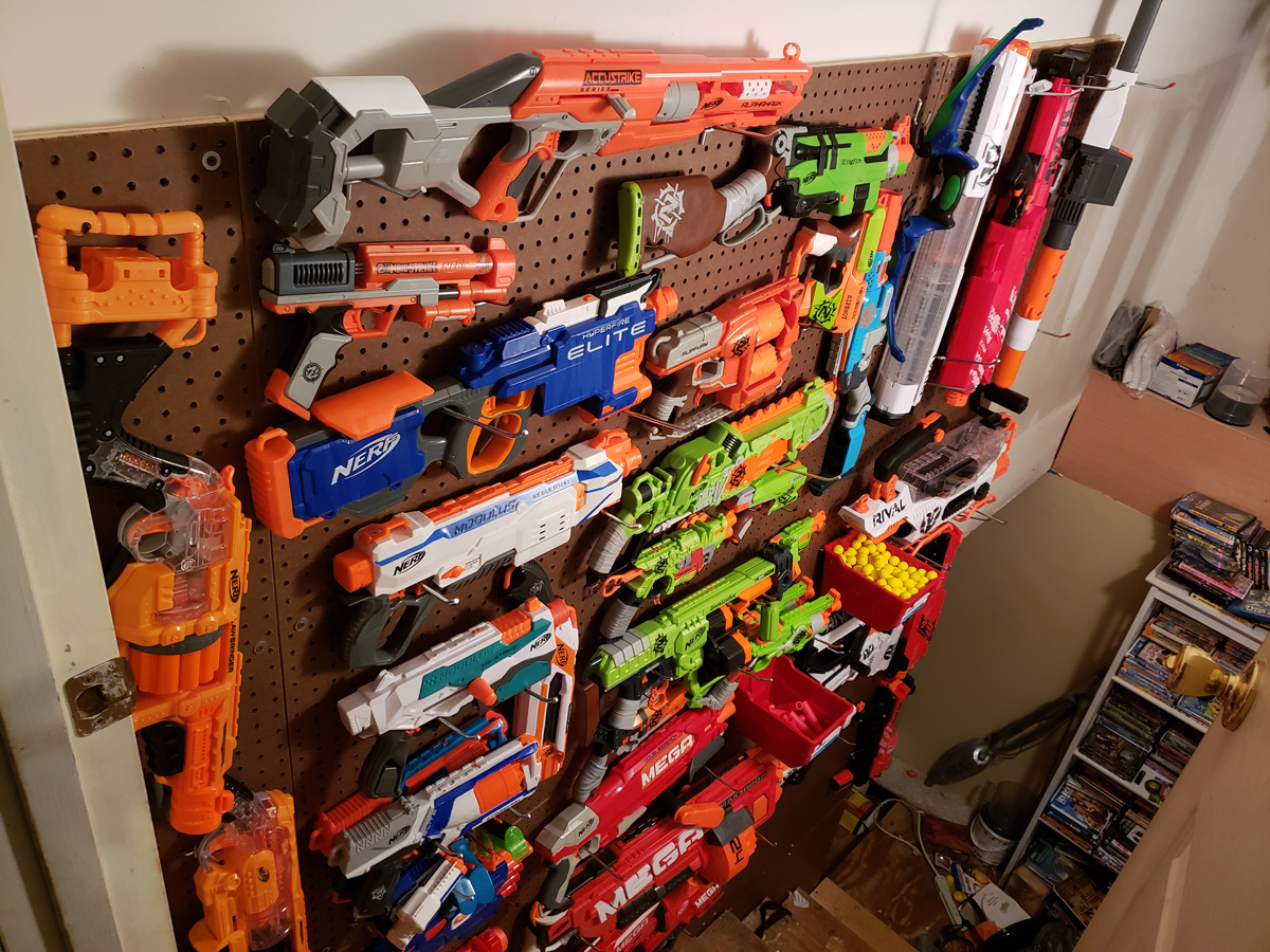 finished Nerf wall in use finished Nerf wall in use