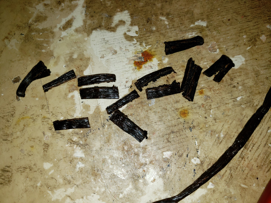vanilla beans cut into pieces vanilla beans cut into pieces